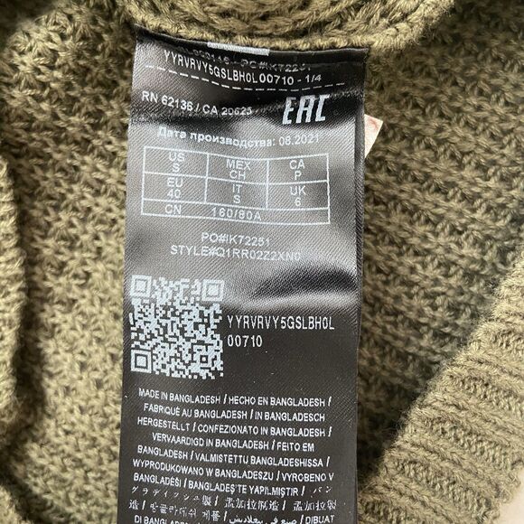 Guess Winslet Crossover Wrap Sweater Olive Green Size Small - Picture 7 of 11